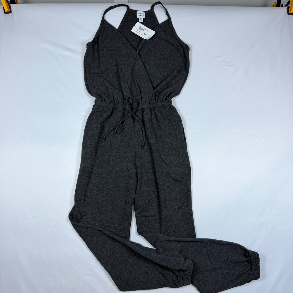 Peyton Jensen Averie Surplice Jumpsuit Womens XS Grey Racerback Jogger Evereve